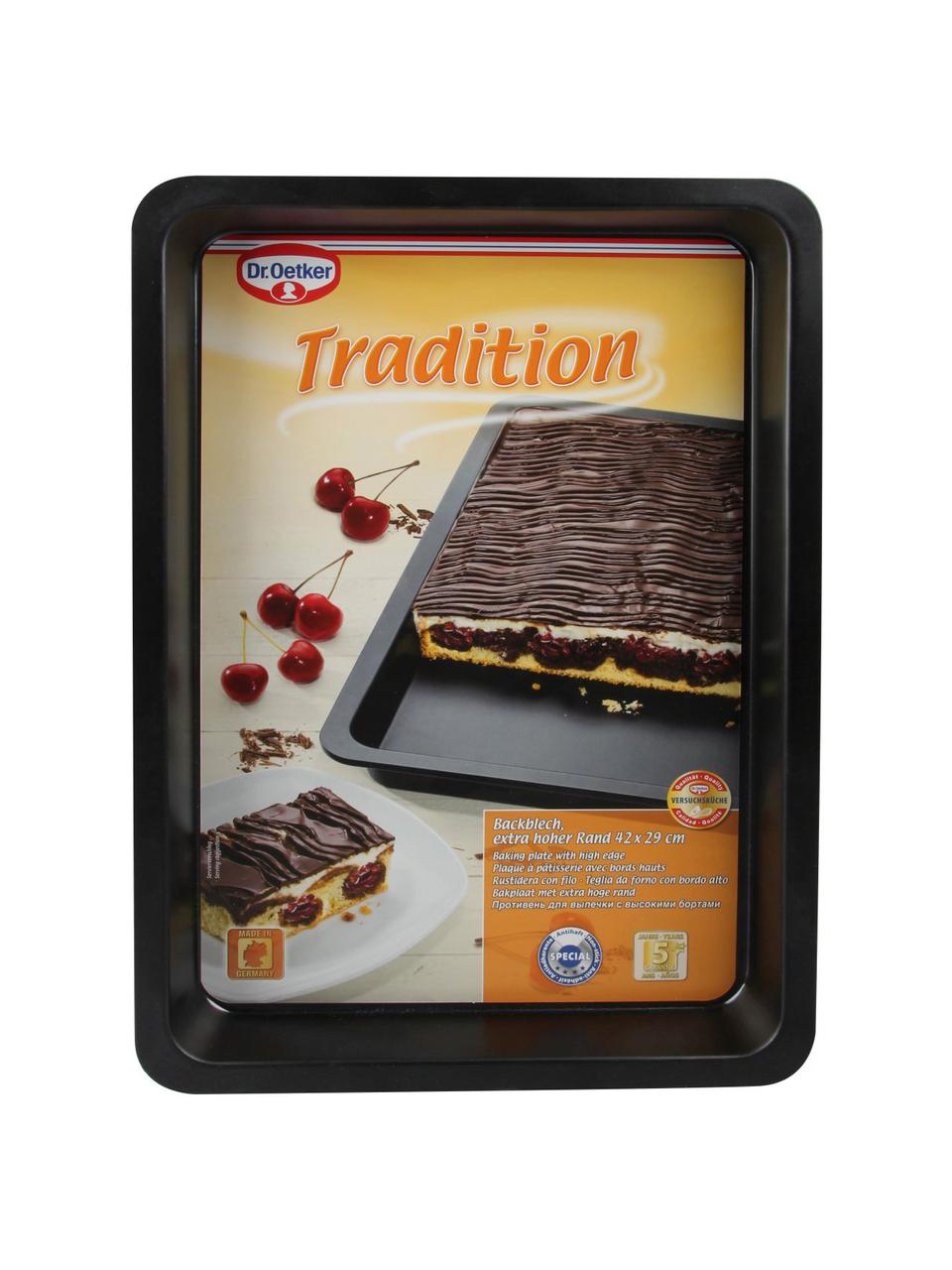Bandeja horno antiadherente Mabel, Acero con revestimiento antiadherente, Negro, An 29 x L 42 cm