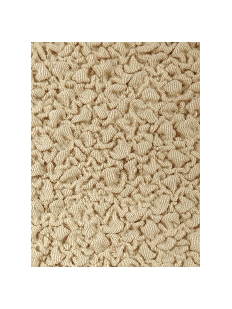 Copertura divano Roc, 55% poliestere, 35% cotone, 10% elastomero, Beige, Larg. 260 x Alt. 120 cm