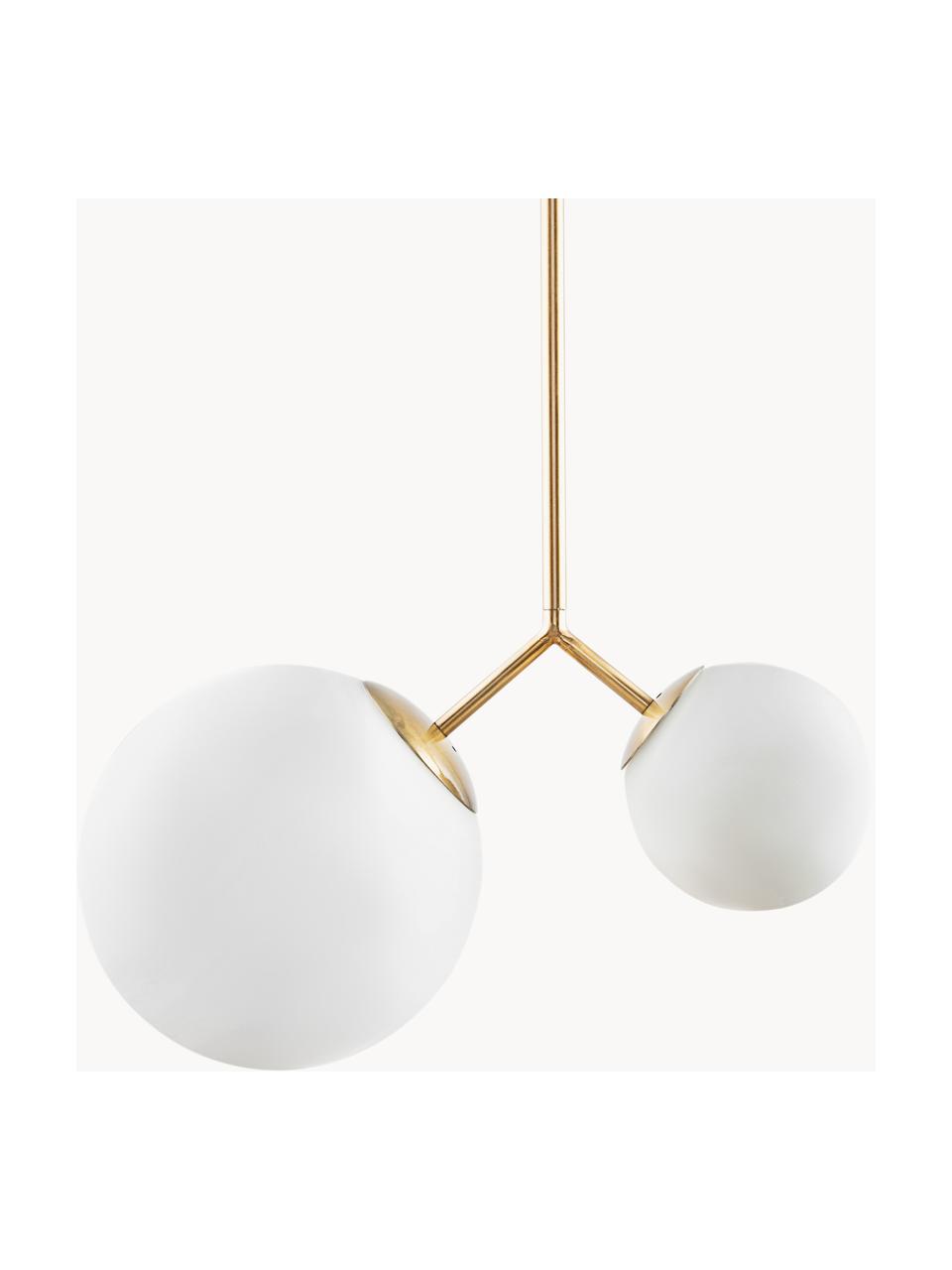 Závesná lampa Twice, Biela, odtiene zlatej, Š 47 x V 70 cm
