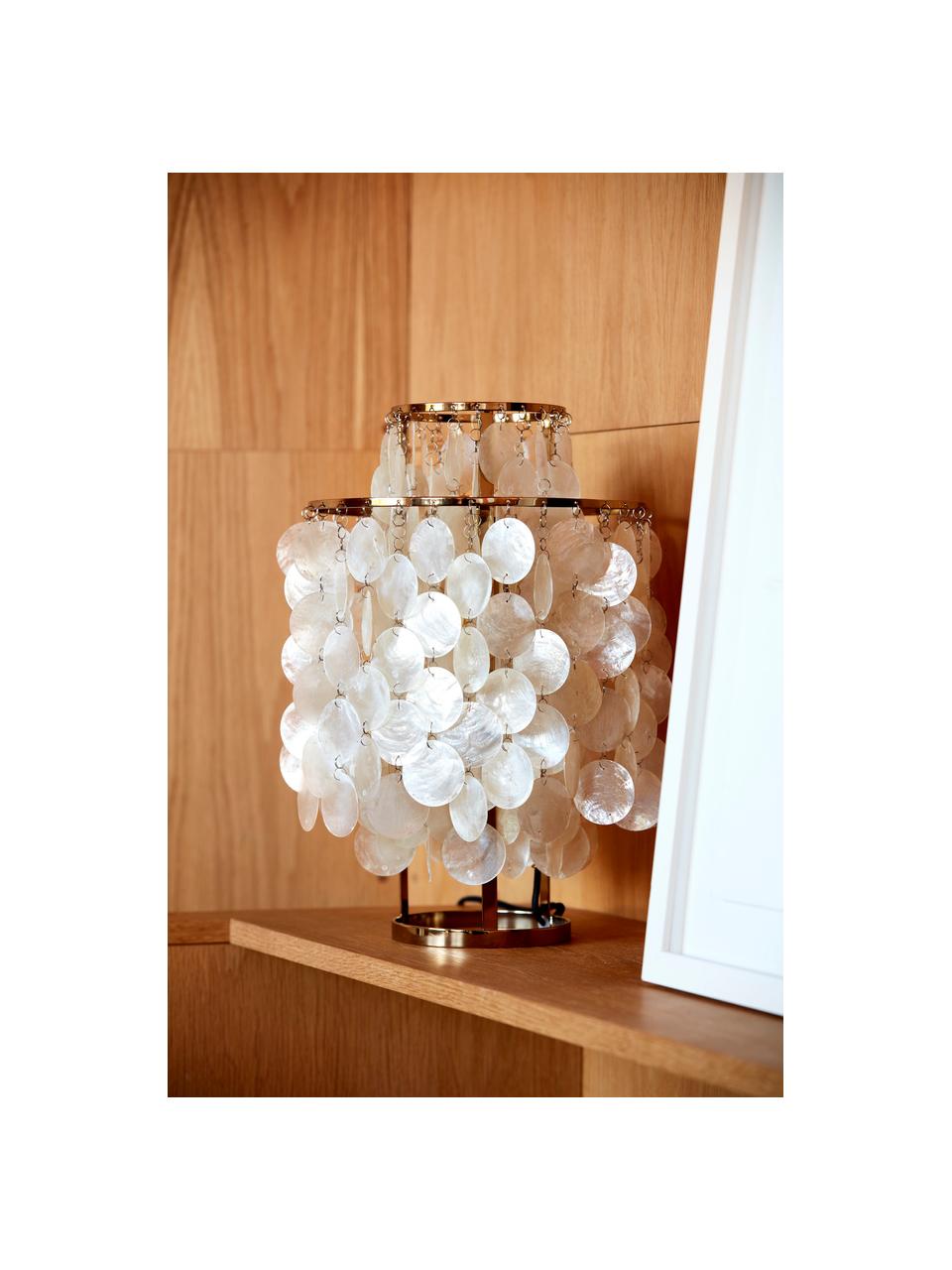 Dizajnová stolová lampa Fun, Odtiene striebornej, lomená biela, Ø 27 x V 43 cm