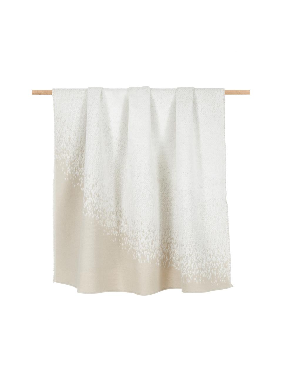 Baumwolldecke Deco mit Farbverlauf in Creme/Beige, 85% Baumwolle, 15% Polyacryl, Cremeweiß, Beige, 130 x 200 cm