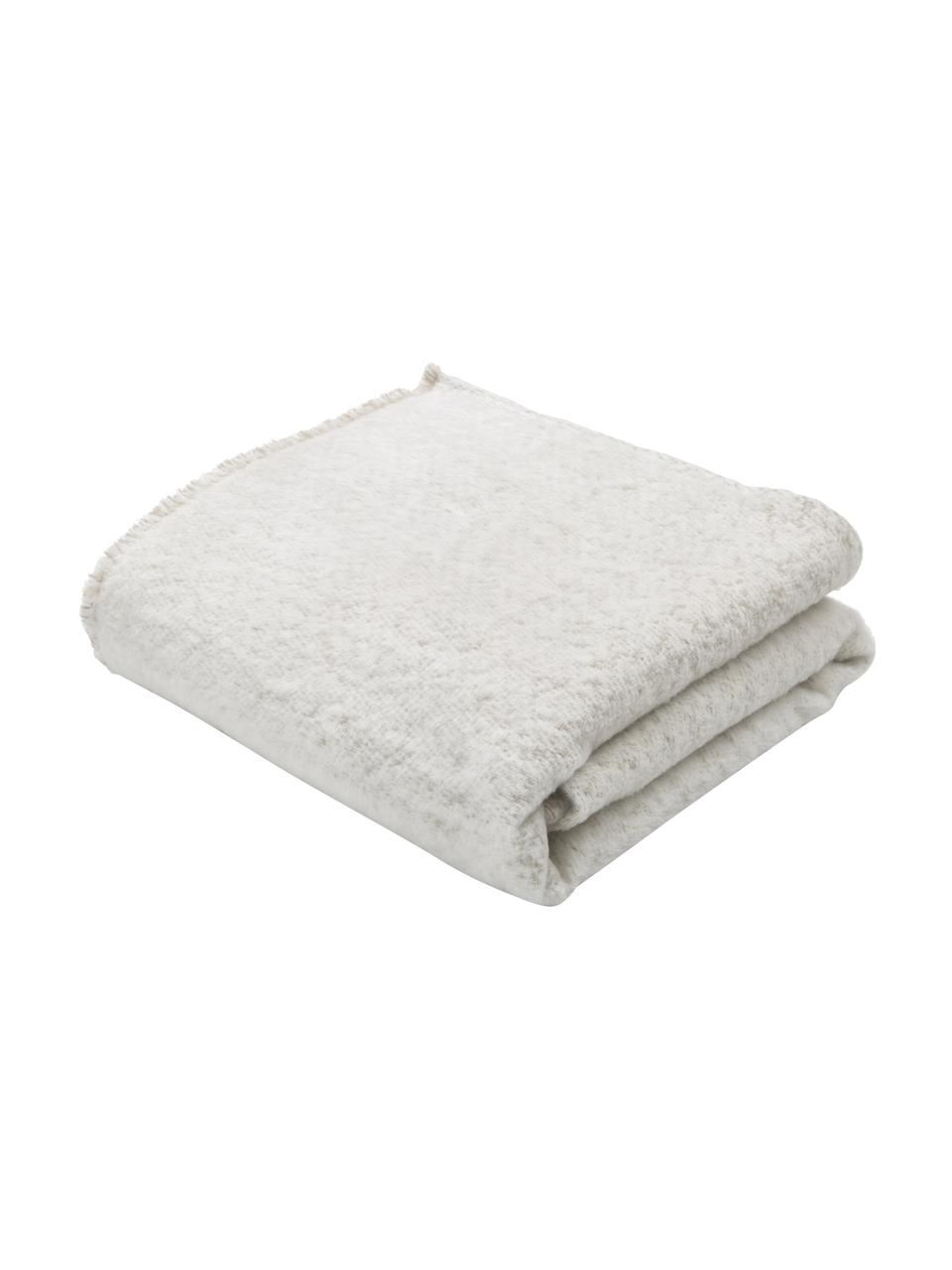 Manta de algodón Deco, 85% algodón, 15% poliacrílico, Blanco crema, beige, An 130 x L 200 cm