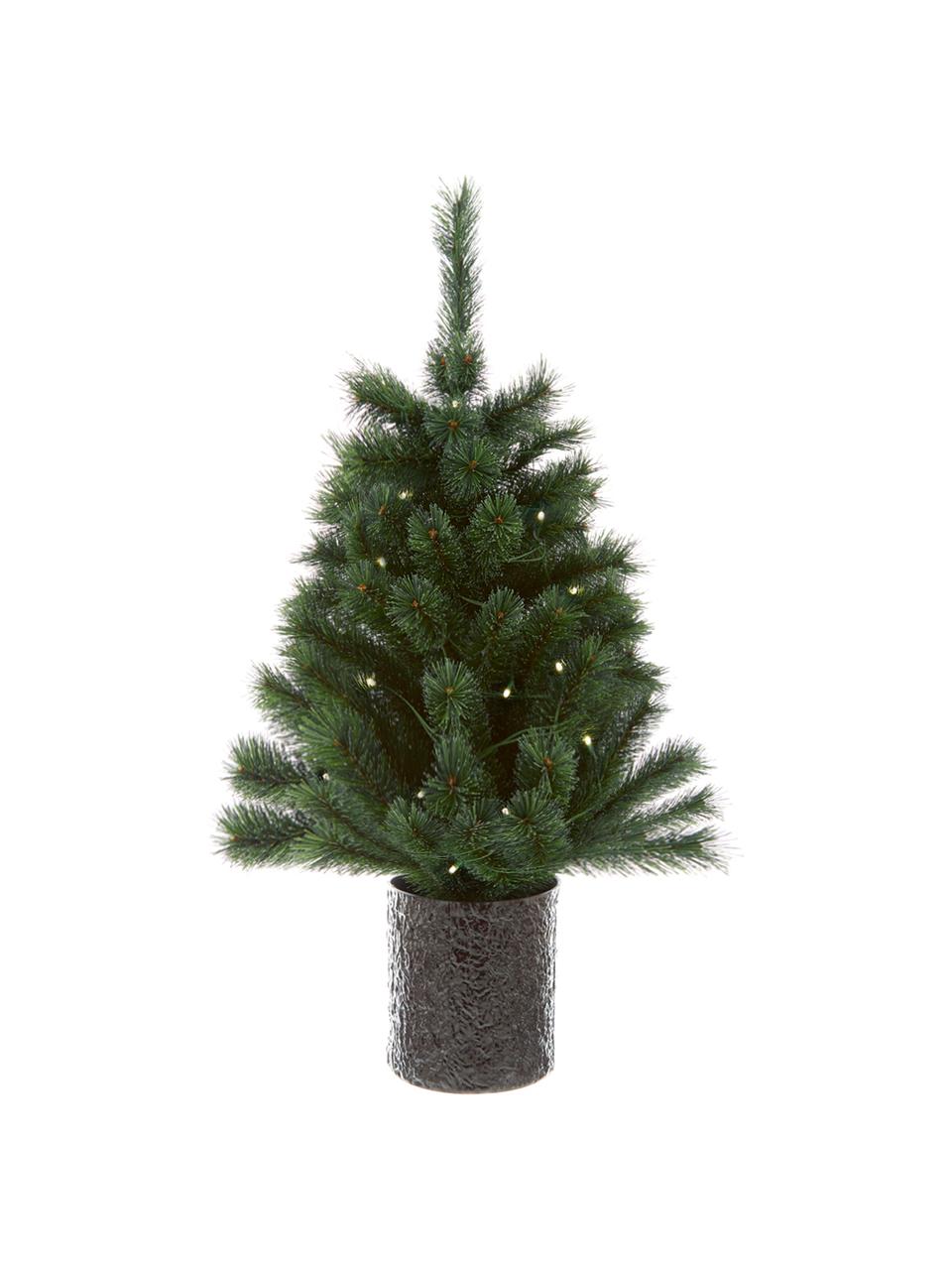 Künstlicher LED-Weihnachtsbaum Malmo, Kunststoff (Polyethylen), Dunkelgrün, Anthrazit, Ø 50 x H 90 cm