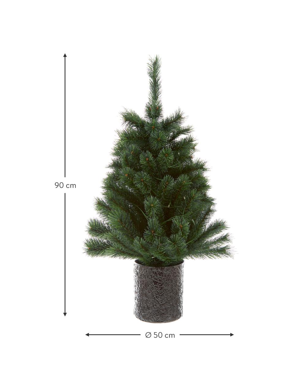 Künstlicher LED-Weihnachtsbaum Malmo, Kunststoff (Polyethylen), Dunkelgrün, Anthrazit, Ø 50 x H 90 cm