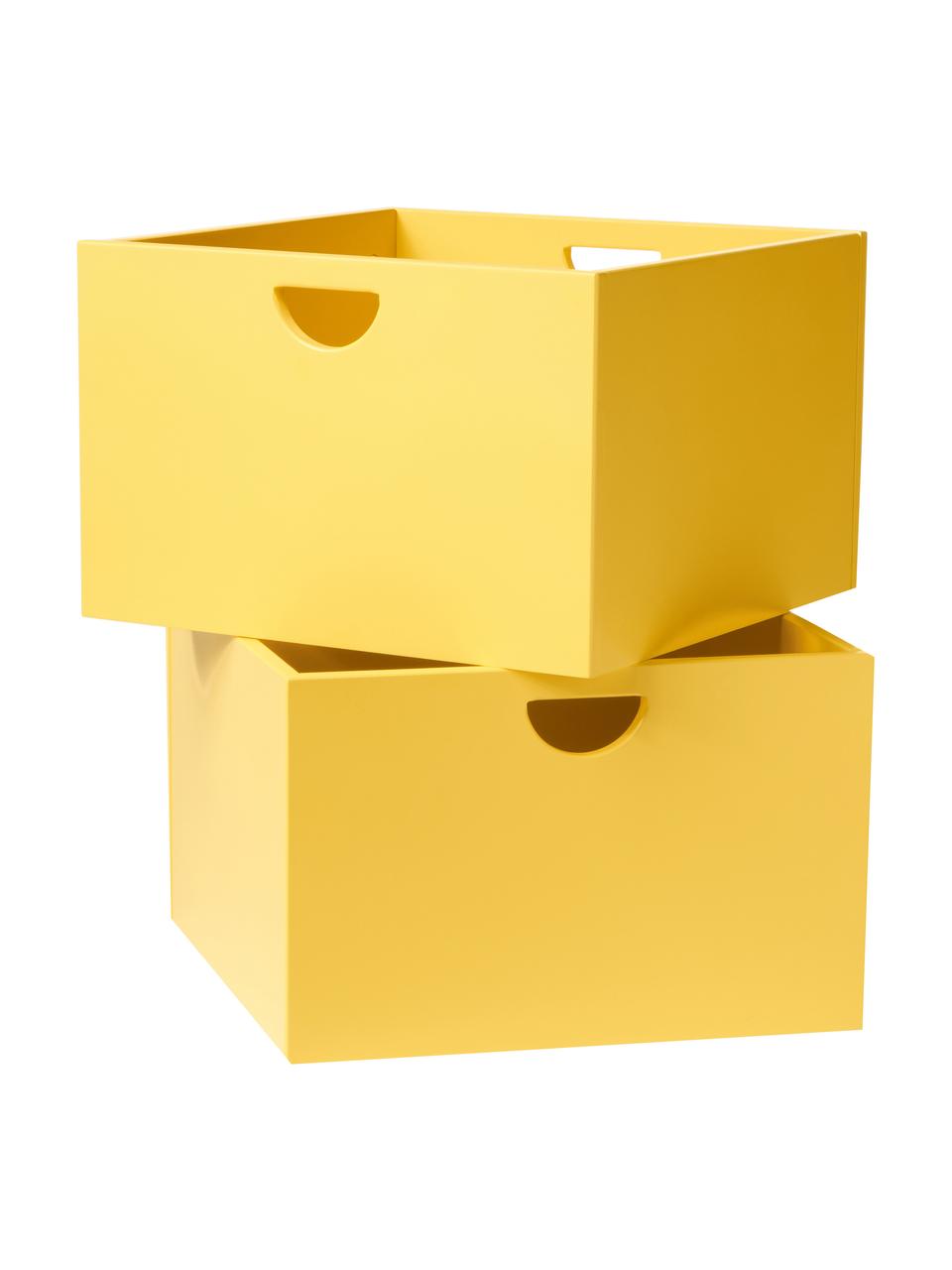 Zásuvky Nunila, 2 ks, Lakovaná MDF deska (dřevovláknitá deska střední hustoty), Žlutá, Š 36 cm, V 25 cm