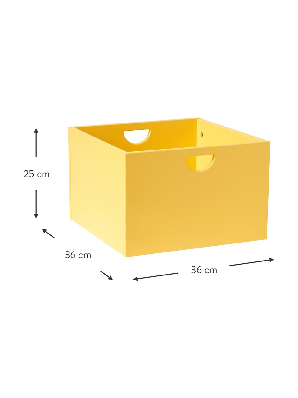 Schubladen Nunila, 2 Stück, Mitteldichte Holzfaserplatte (MDF), lackiert, Gelb, B 36 x H 25 cm