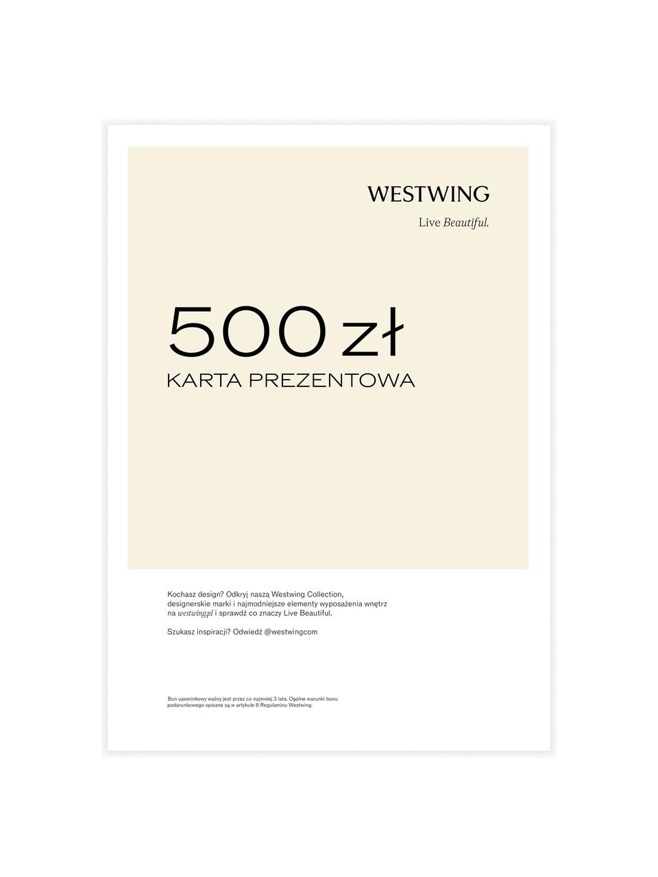 Karta prezentowa do wydrukowania, Cyfrowy voucher do samodzielnego wydrukowania i wykorzystania od razu!
Po zaksięgowaniu płatności otrzymasz e-mail z linkiem do Twojego vouchera. Możesz po prostu zapisać plik PDF i wydrukować go., Kremowobiały, czarny, 500