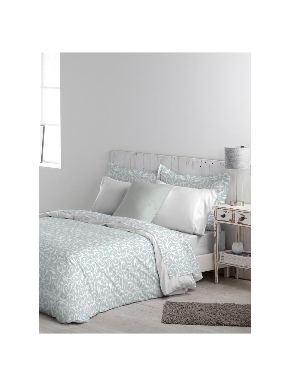 Set lenzuola in cotone Sola, Cotone

La biancheria da letto in cotone è piacevolmente morbida sulla pelle, assorbe bene l'umidità ed è adatta per chi soffre di allergie, Azzurro, bianco, 180 x 270 cm + 2 federe 50 x 80 cm