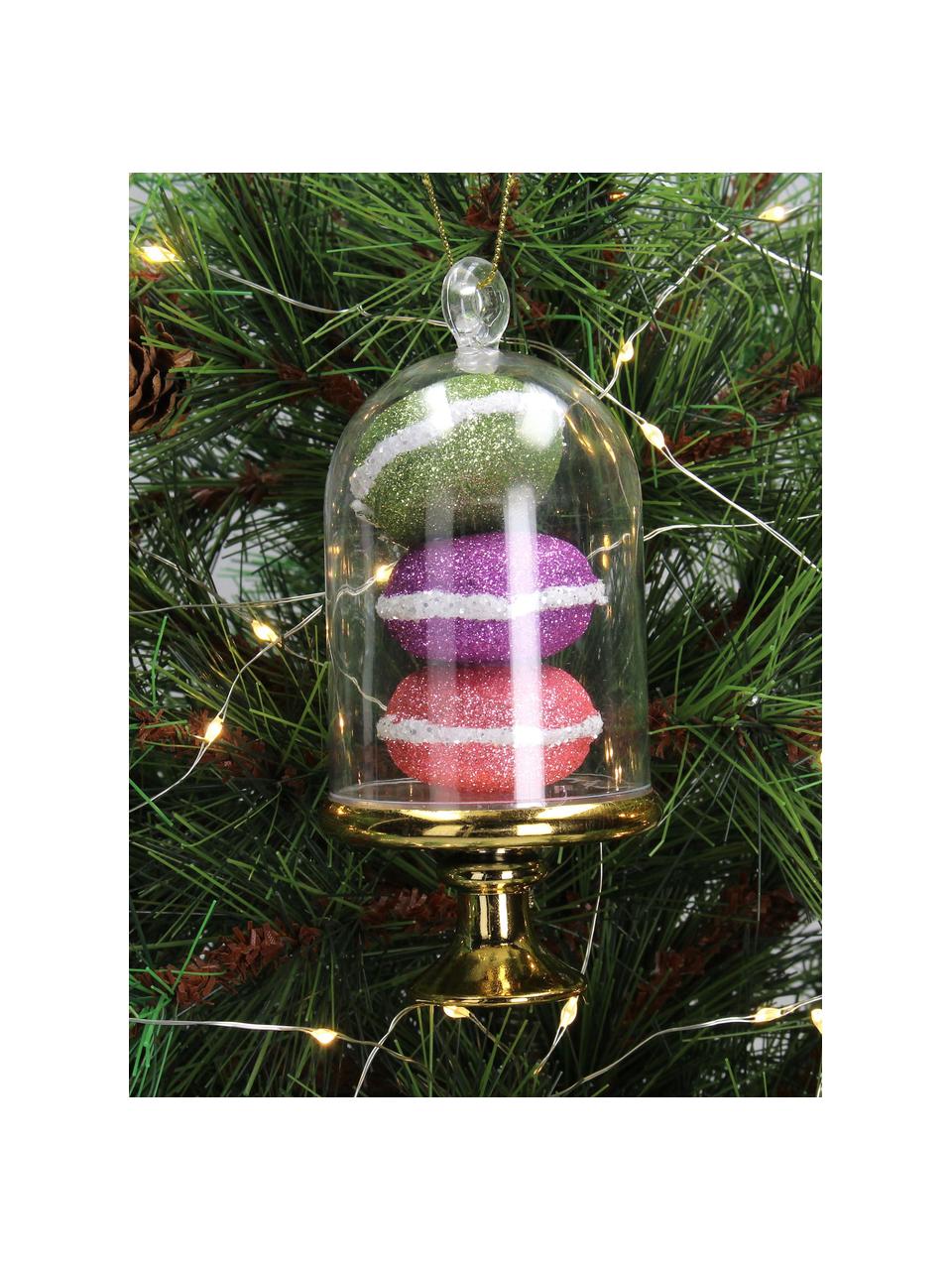 Kerstboomhanger Macaron, Acrylglas, Goudkleurig, meerkleurig, Ø 6 x H 13 cm