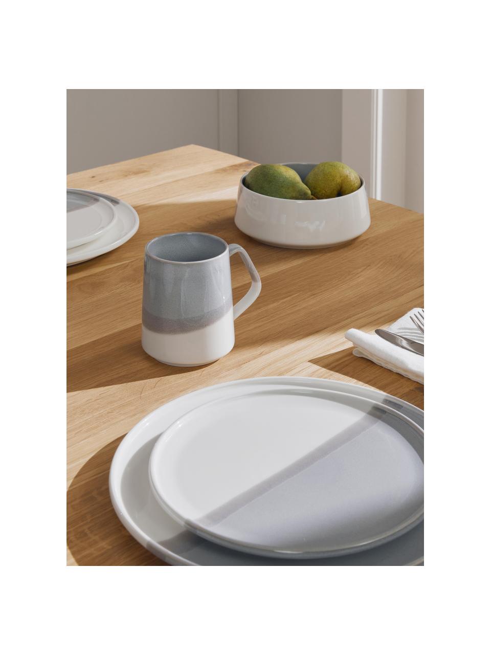 Set de desayuno Ilan, 4 comensales (16 pzas.), Porcelana, Gris, blanco, 4 comensales (16 pzas.)