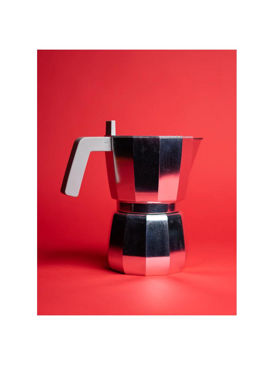 Espressokocher Moka, in verschiedenen Grössen, Aluminium, Kunststoff, Silberfarben, Grau, B 14 x H 11 cm, für eine Tasse