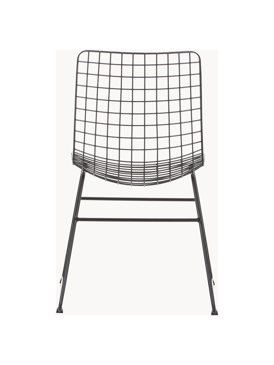 Silla de metal Wire, Metal con pintado en polvo, Negro, An 47 x F 54 cm