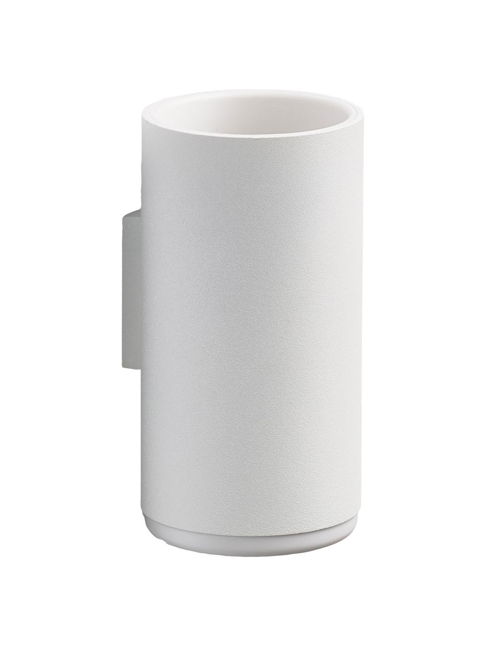 Vaso cepillo de dientes Rim, Aluminio recubierto, plástico, Blanco, Ø 8 x Al 14 cm