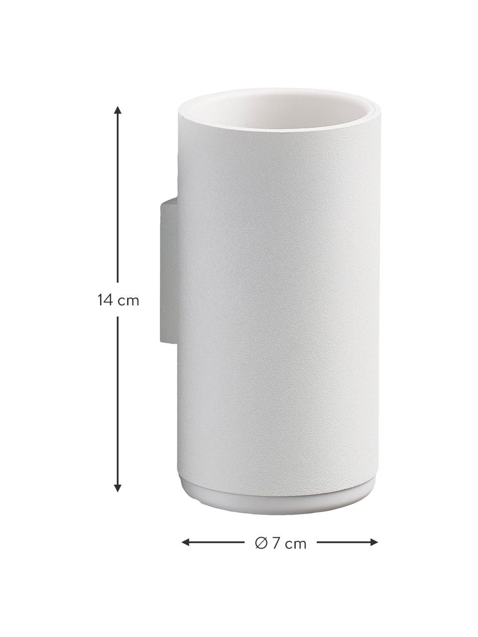 Vaso cepillo de dientes Rim, Aluminio recubierto, plástico, Blanco, Ø 8 x Al 14 cm