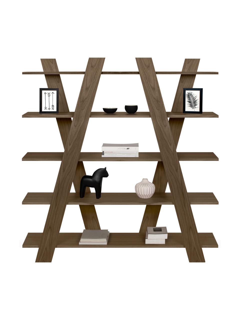 Design-Standregal Blow in Holzoptik, Walnuss, 156 x 160 cm