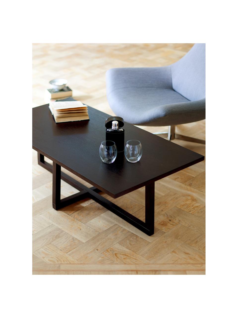 Mesa de centro de roble Bexley, Patas: madera de roble maciza, c, Tablero: aglomerado chapado en mad, Roble, An 115 x Al 38 cm