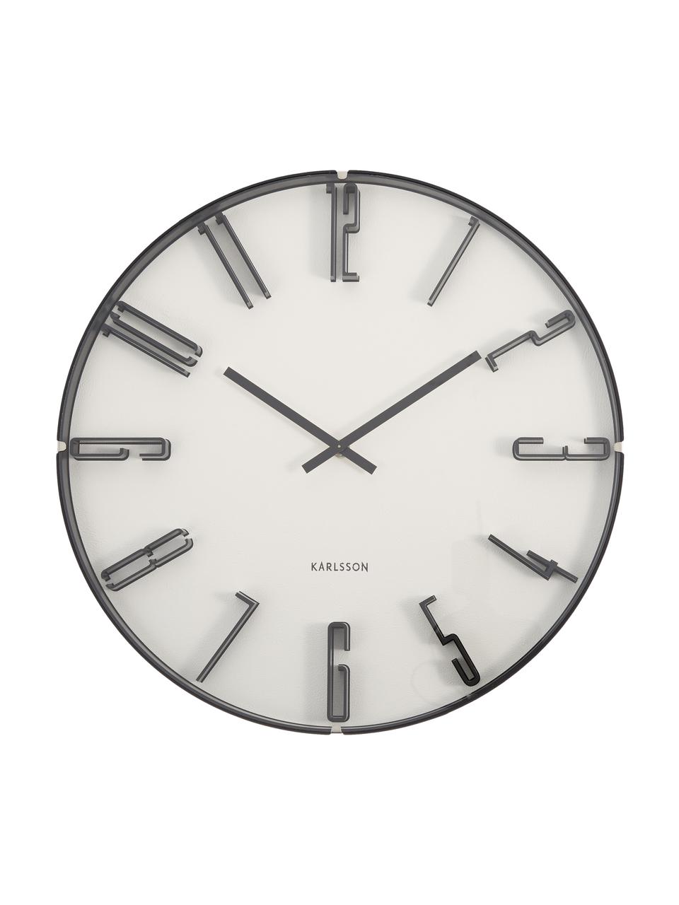 Horloge murale blanc/noir Sentient, Plastique, Blanc, noir, Ø 40 cm