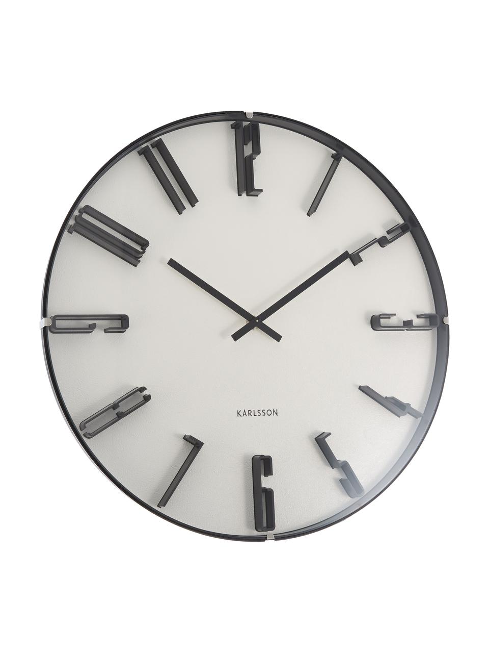 Horloge murale blanc/noir Sentient, Plastique, Blanc, noir, Ø 40 cm