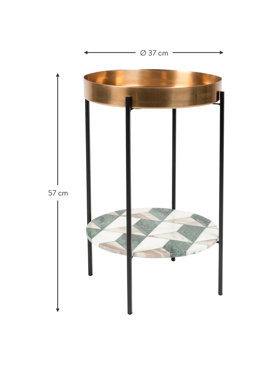 Mramorový odkládací stolek Another, Více barev, Ø 37 cm, V 57 cm