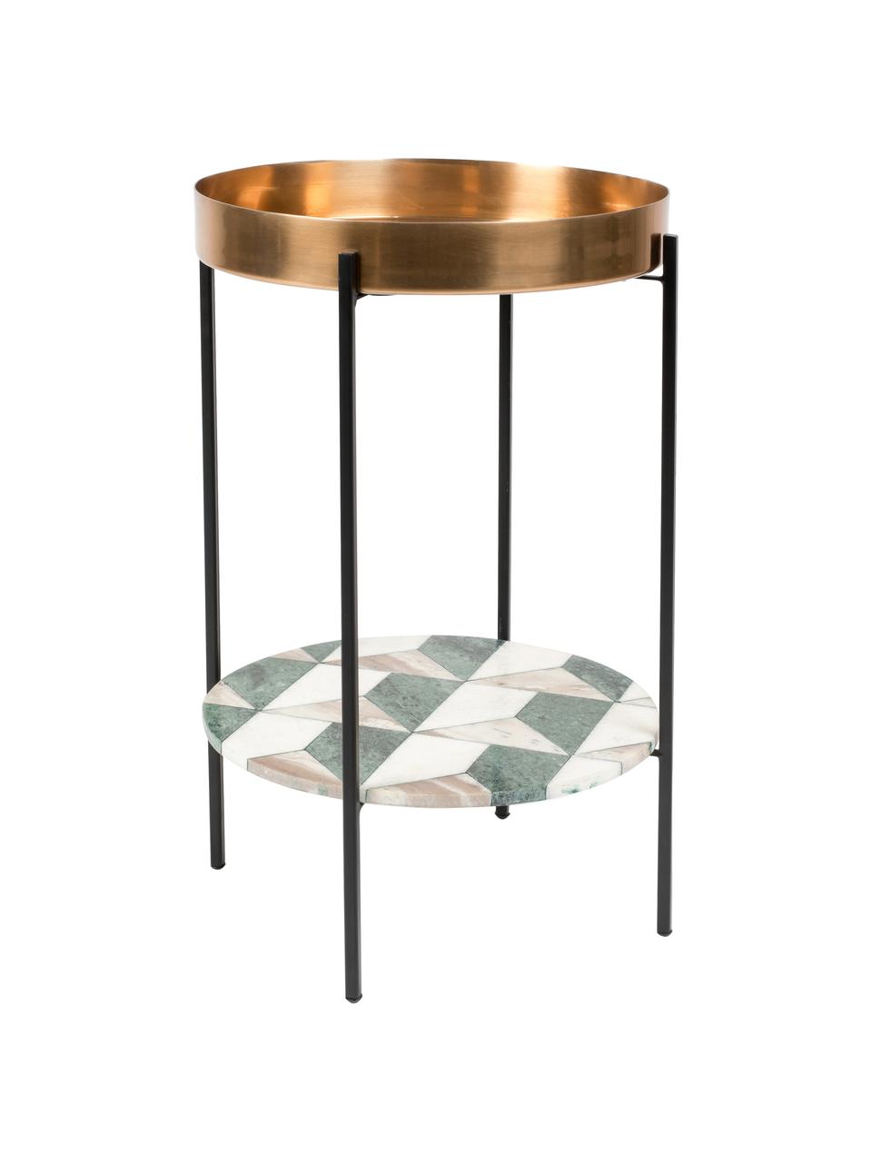 Mramorový pomocný stolík Another, Viacfarebná, Ø 37, V 57 cm