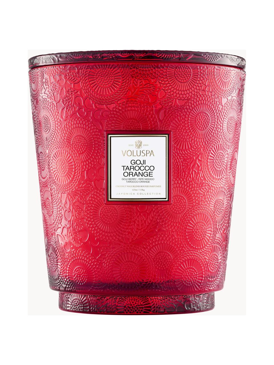 Bougie parfumée artisanale à cinq mèches Japonica Collection (baie de goji, mangue & orange tarocco), Baie de goji, mangue & orange tarocco, Ø 25 x haut. 30 cm