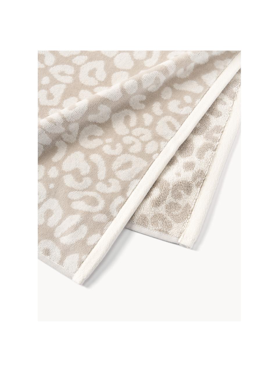 Lot de serviettes de bain Leo, tailles variées, Beige, blanc cassé, 3 éléments (1 serviette invité, 1 serviette de toilette et 1 drap de bain)