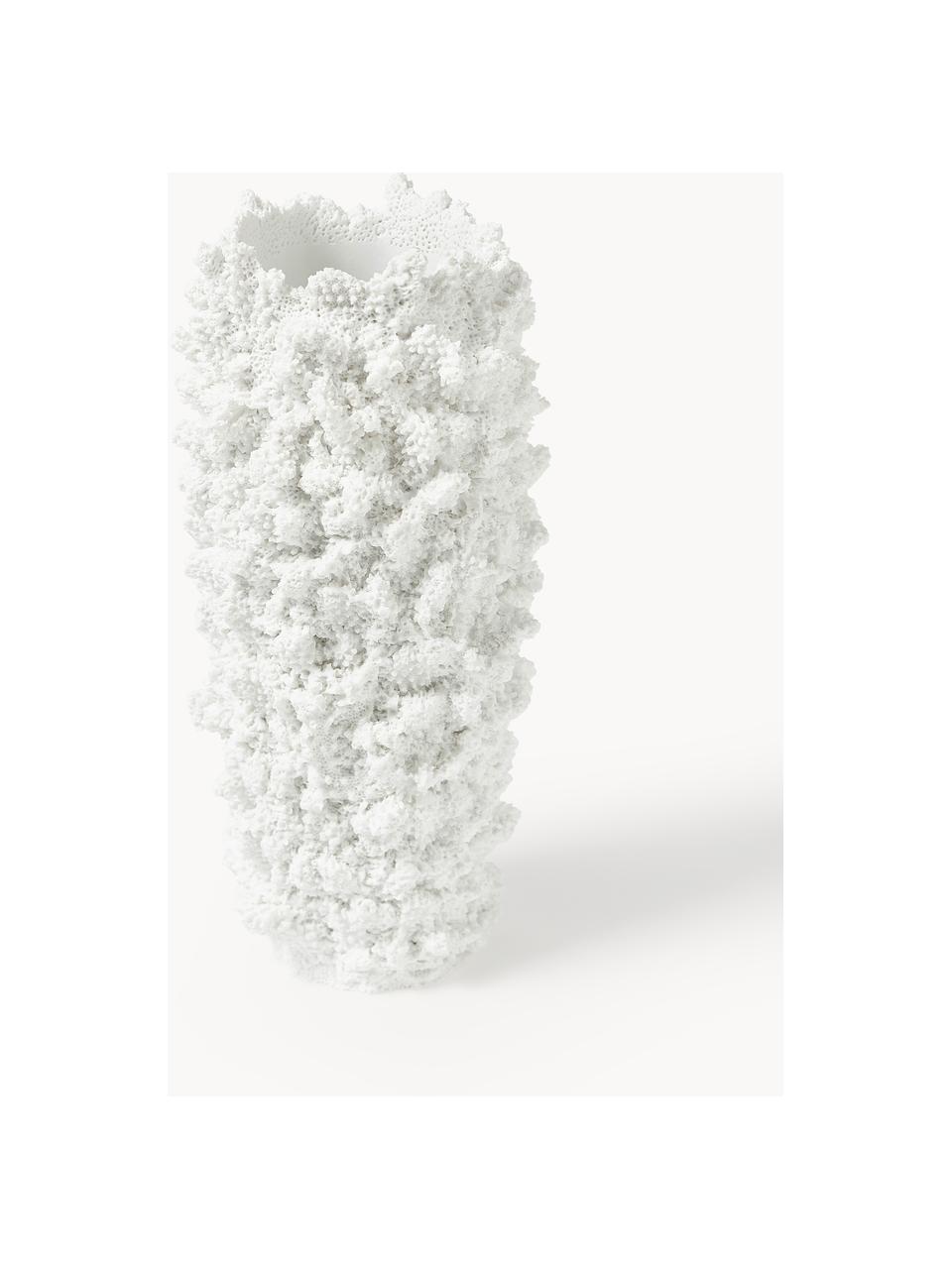 Design-Vase Coral, H 25 cm, Vase: Polyresin, Weiss, Ø 12 x H 25 cm