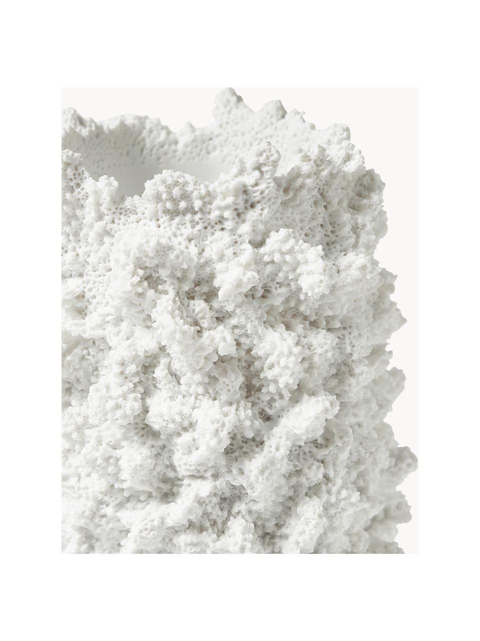 Design vaas Coral, H 25 cm, Vaas: polyresin, Wit, Ø 12 x H 25 cm
