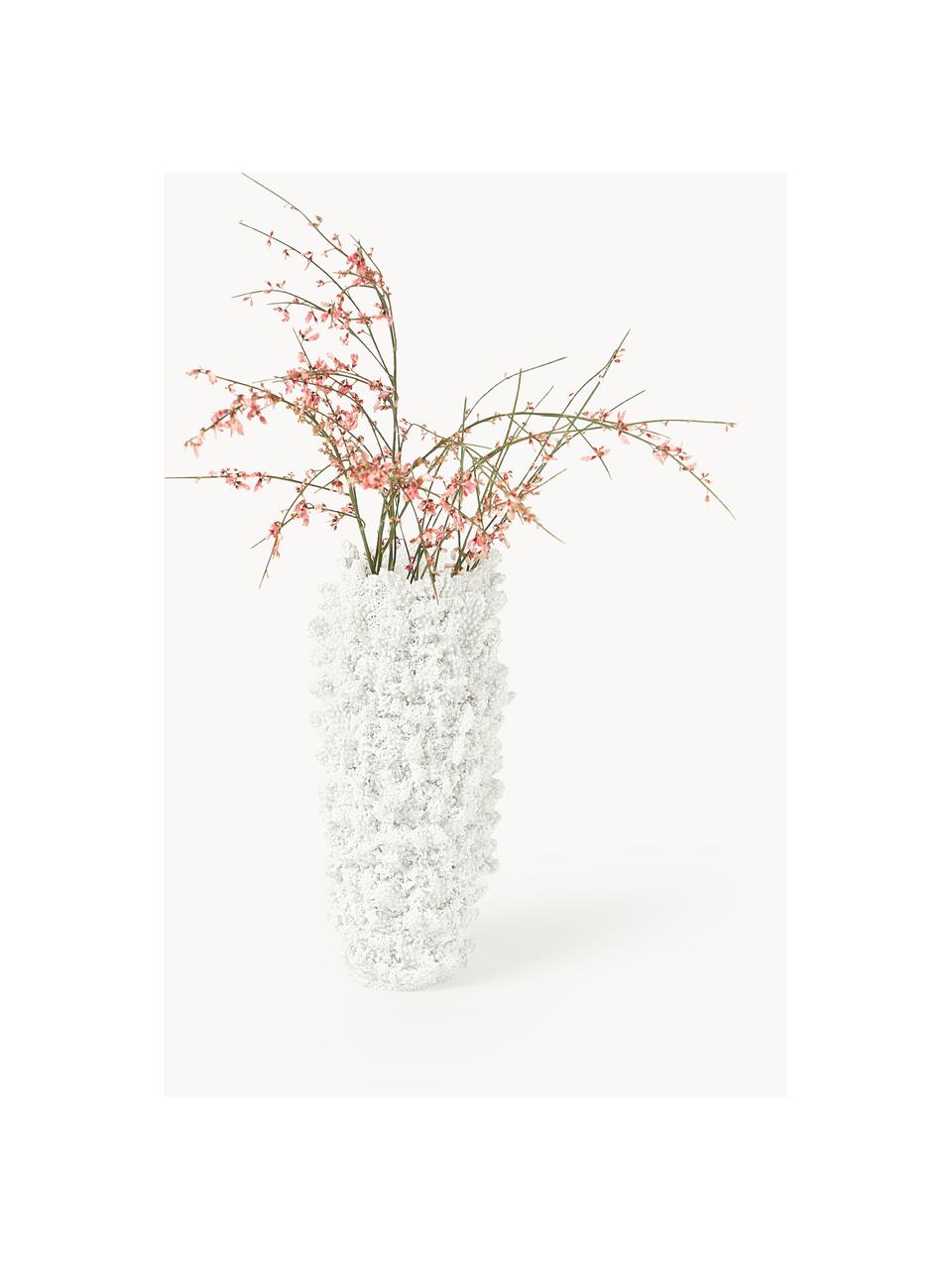 Vaso di design Coral, alt. 25 cm, Vaso: poliresina, Bianco, Ø 12 x Alt. 25 cm