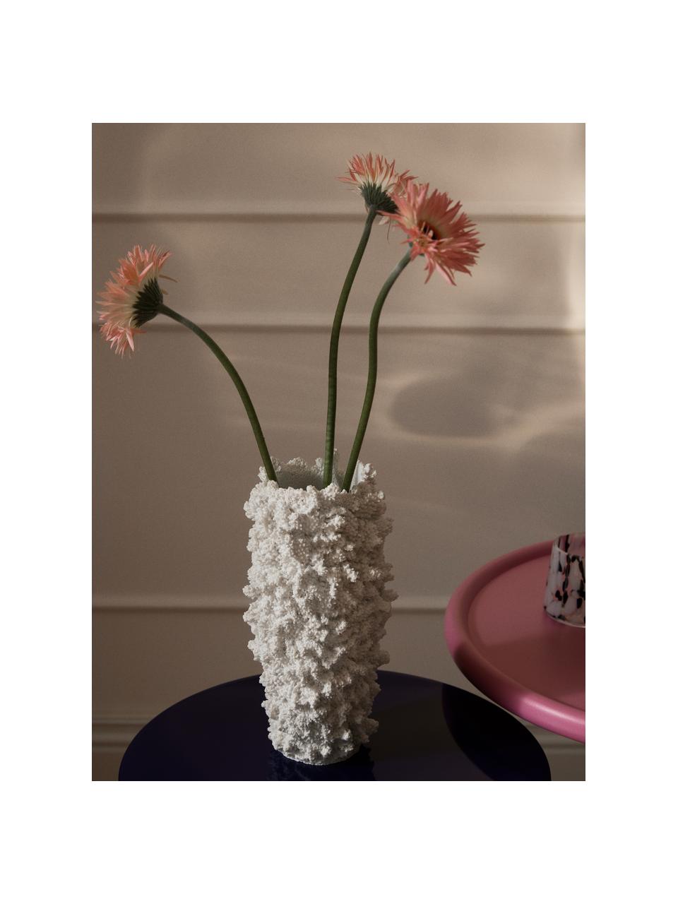 Design-Vase Coral, H 25 cm, Vase: Polyresin, Weiß, Ø 12 x H 25 cm