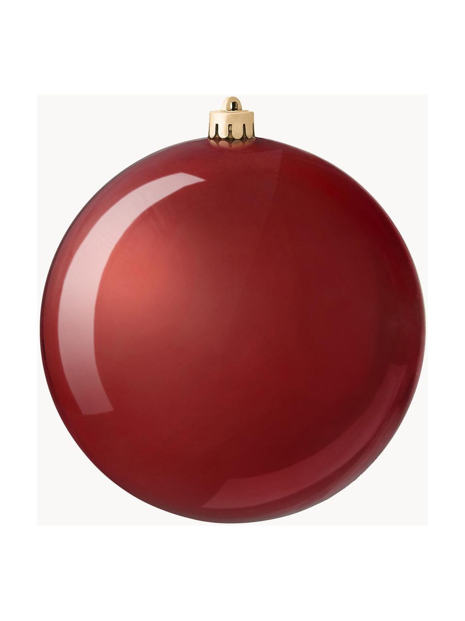 Boule de Noël incassable Stix, Plastique robuste, Rouge, Ø 14 cm, 2 pièces