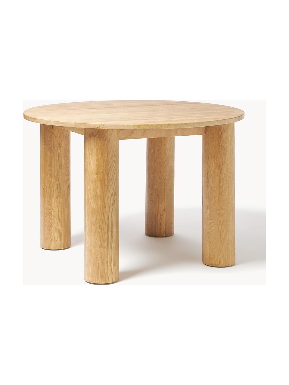 Kulatý jídelní stůl z dubového dřeva Ohana, Ø 120 cm, Masivní dubové dřevo, olejované

Tento produkt je vyroben z udržitelných zdrojů dřeva s certifikací FSC®., Dubové dřevo, světle olejované, Ø 120 cm