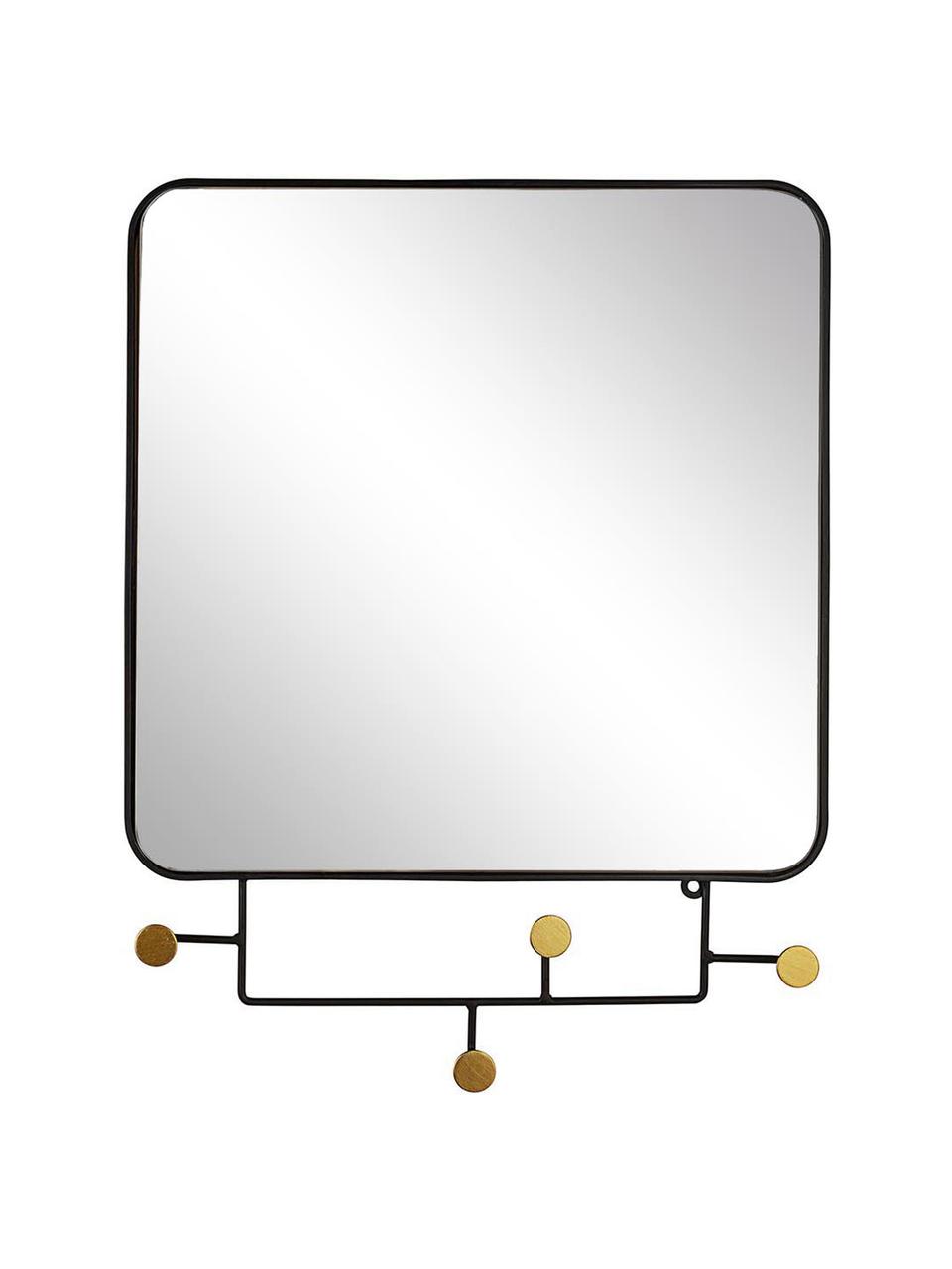 Espejo de pared Korbit, Negro, dorado, An 66 x Al 51 cm