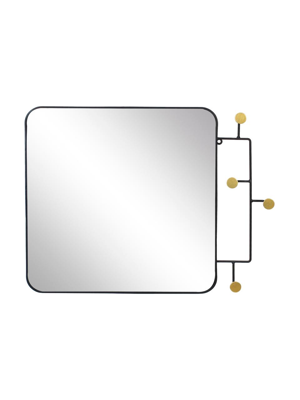 Espejo de pared Korbit, Negro, dorado, An 66 x Al 51 cm