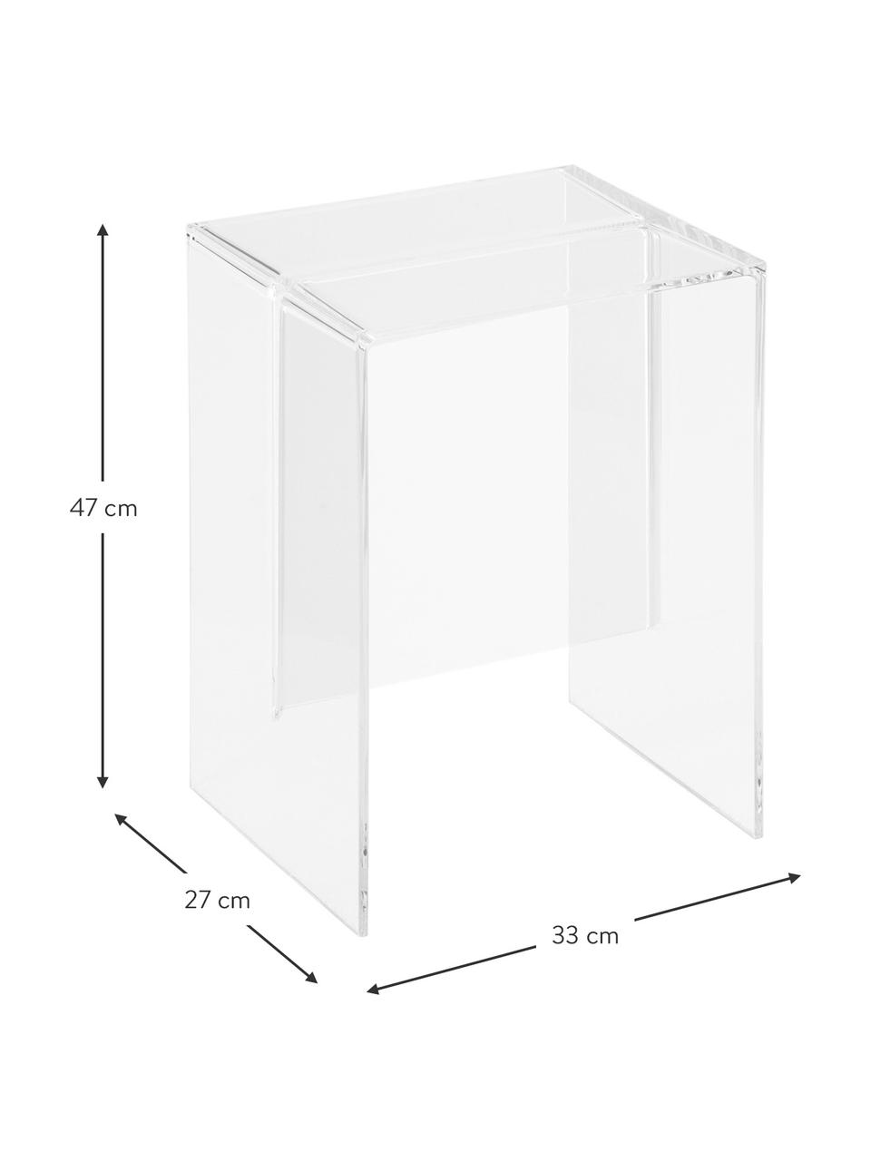 Design Beistelltisch Max-Beam, Durchfärbtes, transparentes Polypropylen, Transparent, B 33 x H 47 cm