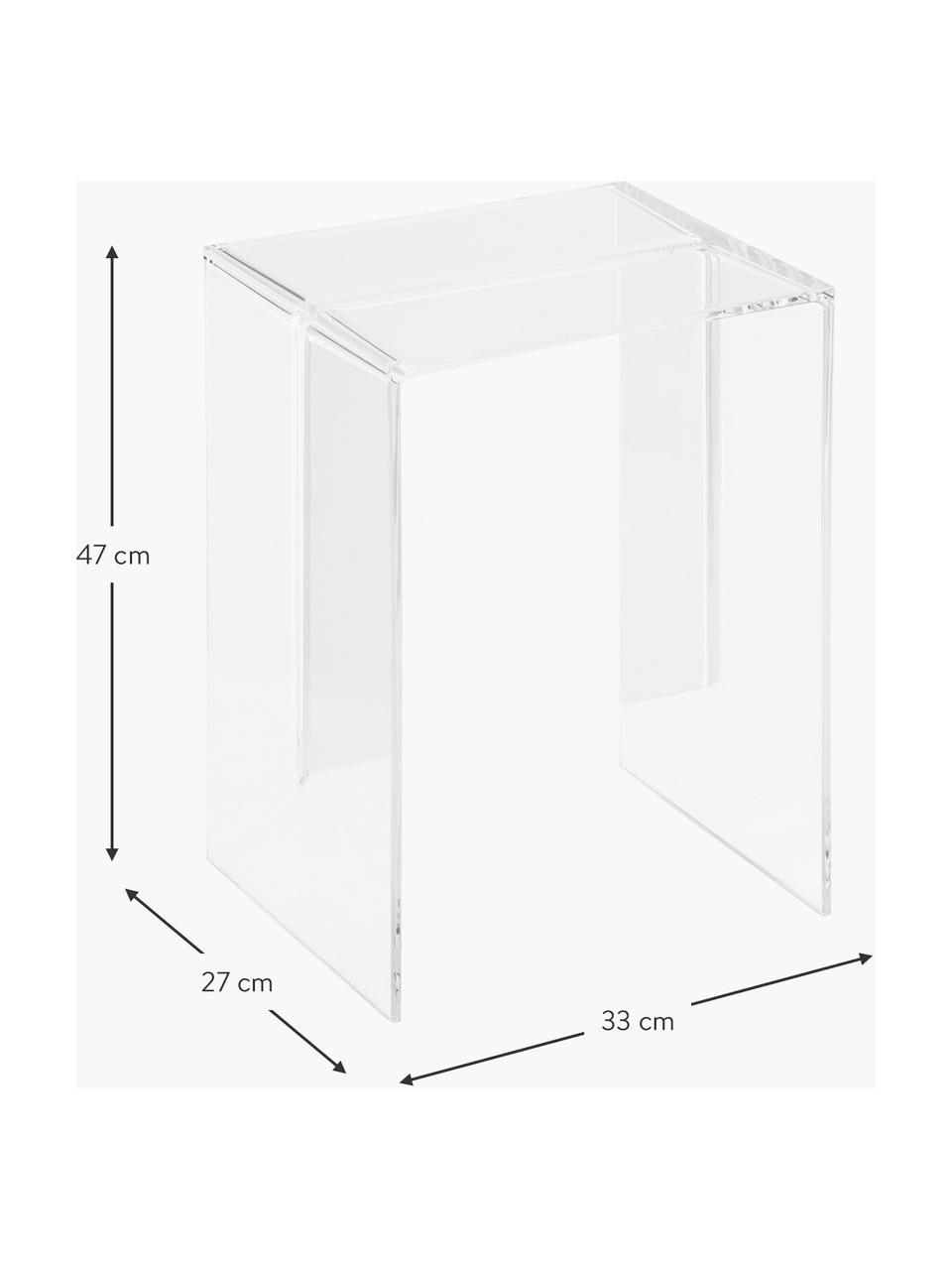 Mesa auxiliar de diseño Max-Beam, Plástico, Transparente, An 33 x Al 47 cm