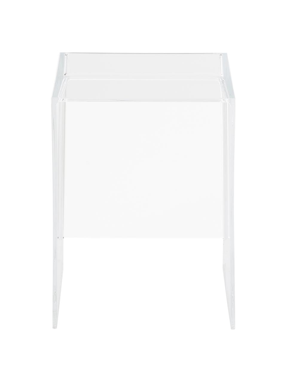 Stołek/stolik pomocniczy Max-Beam, Barwiony, transparentny polipropylen z certyfikatem Greenguard, Transparentny, S 33 x W 47 cm