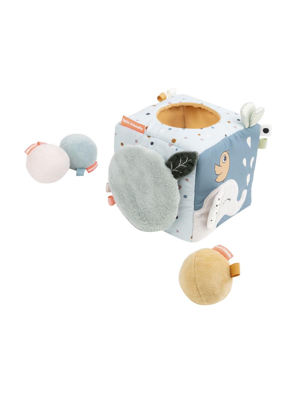 Ontdekkingskubus Deer Friends voor kinderen, Bekleding: 100% polyester, Meerkleurig, B 14 x H 14 cm