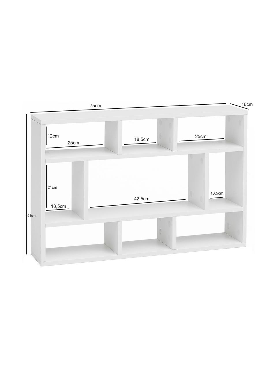 Libreria a muro in bianco opaco Alek, Truciolato, melaminico, Bianco, Larg. 75 x Alt. 51 cm