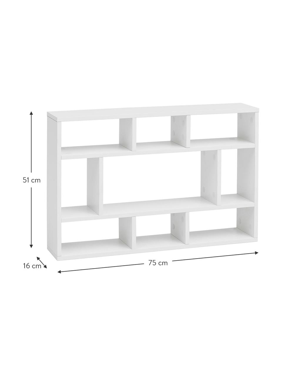 Estantería de pared pequeña Alek, Aglomerado recubierto de melamina, Blanco, An 75 x Al 51 cm