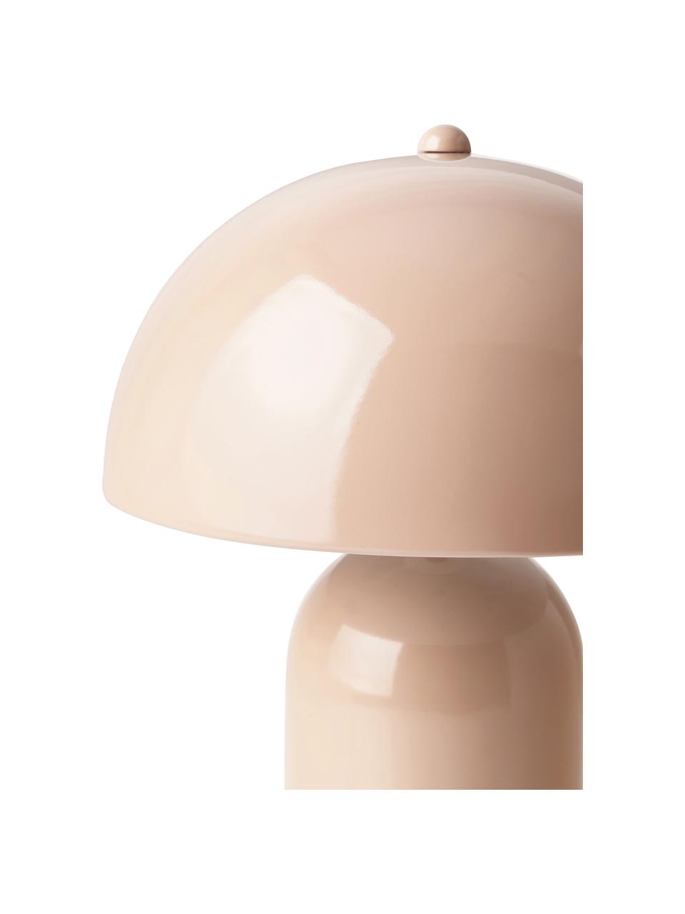Malá retro stolová lampa Walter, Bledoružová, lesklá, Ø 25 x V 34 cm