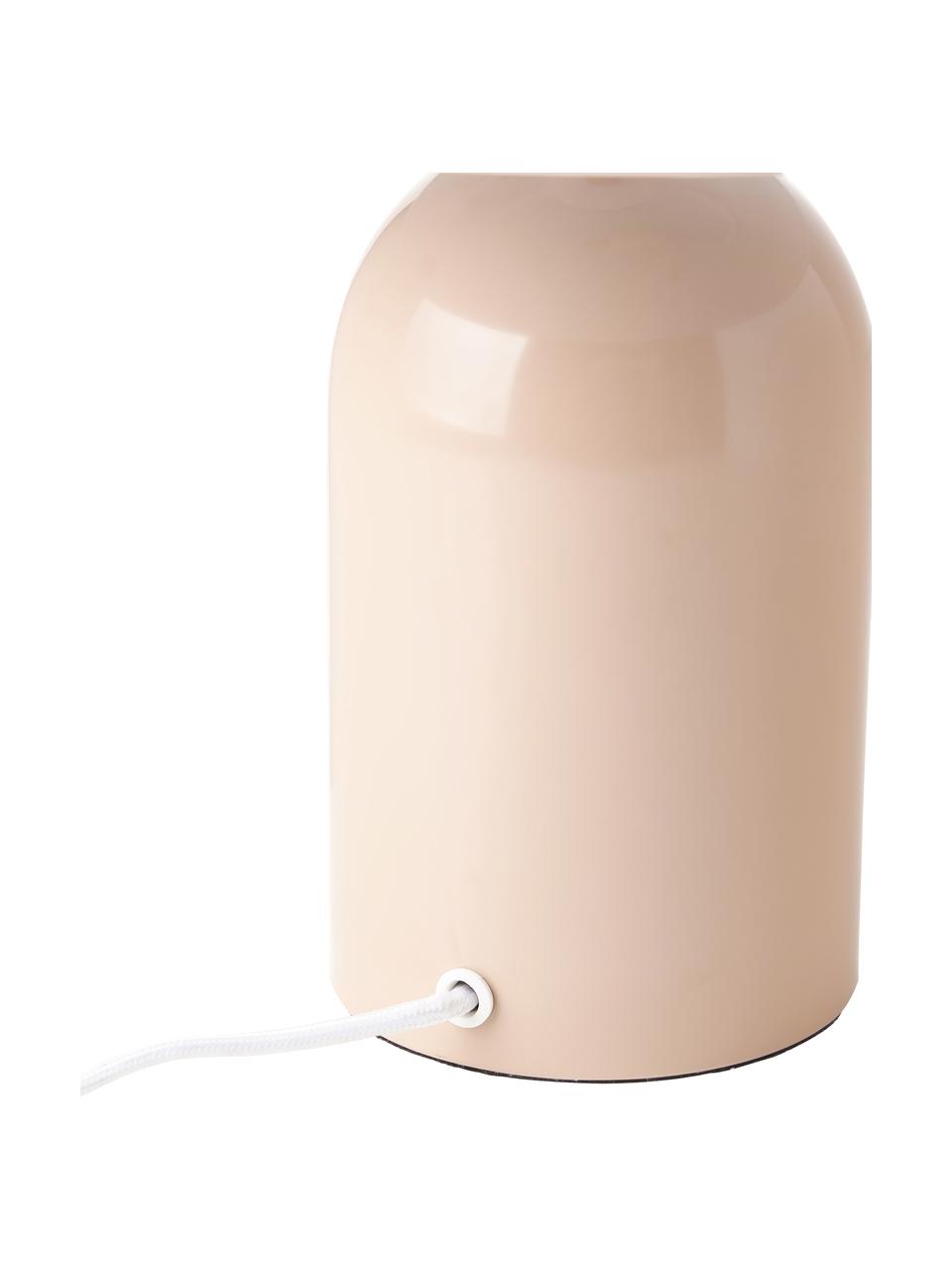 Kleine retro tafellamp Walter, Lampenkap: gepoedercoat metaal, Lampvoet: gepoedercoat metaal, Roze, glanzend, Ø 25 x H 34 cm
