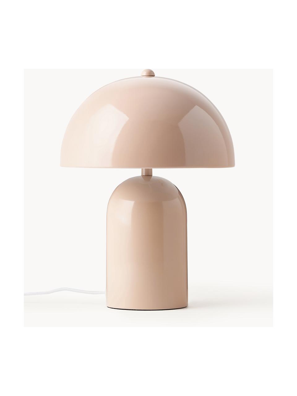 Kleine Retro-Tischlampe Walter, Peach, glänzend, Ø 25 x H 34 cm