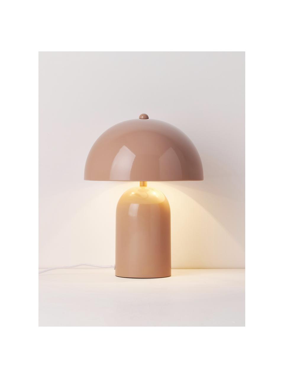 Kleine Retro-Tischlampe Walter, Peach, glänzend, Ø 25 x H 34 cm