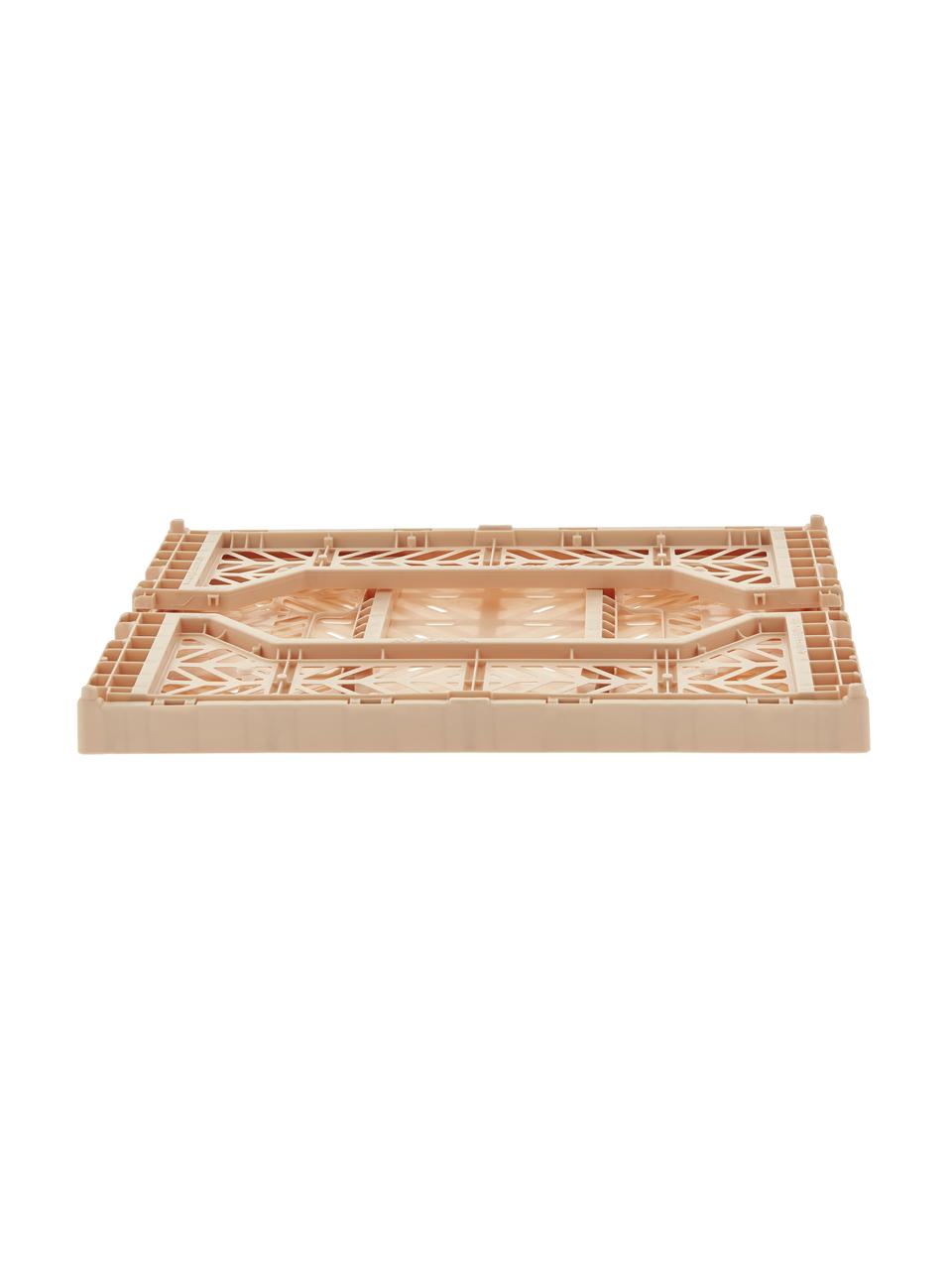 Caja plegable apilable Milk Tea, mediana, Plástico reciclado, Beige, An 40 x Al 14 cm