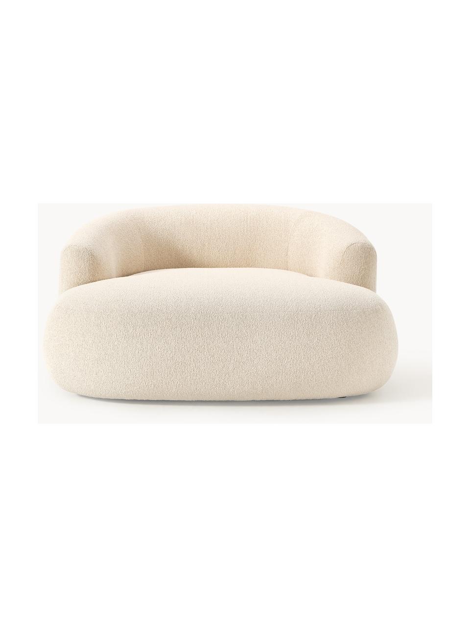 Fauteuil lounge bouclé Sofia, Bouclé blanc crème, larg. 140 x prof. 140 cm