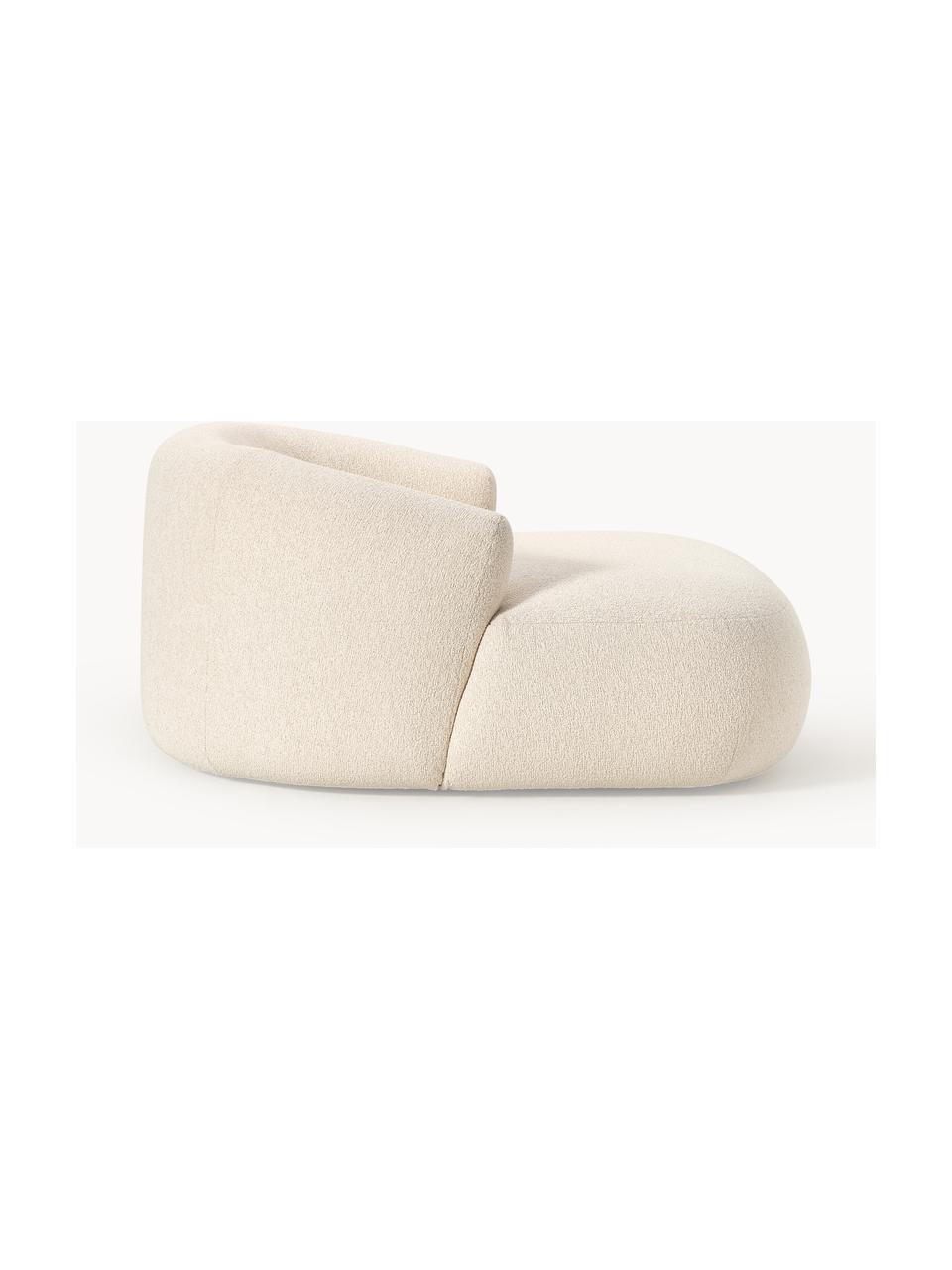 Sillón lounge en tejido bouclé Sofia, Tapizado: tejido bouclé (100% polié, Estructura: madera de abeto con certi, Patas: plástico, Bouclé blanco crema, An 140 x Al 140 cm