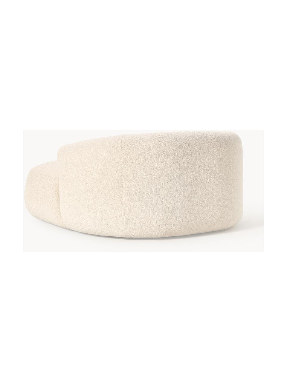 Bouclé-Loungesessel Sofia, Bezug: Bouclé (100 % Polyester) , Gestell: Fichtenholz, FSC-zertifiz, Bouclé Cremeweiss, B 140 x T 140 cm