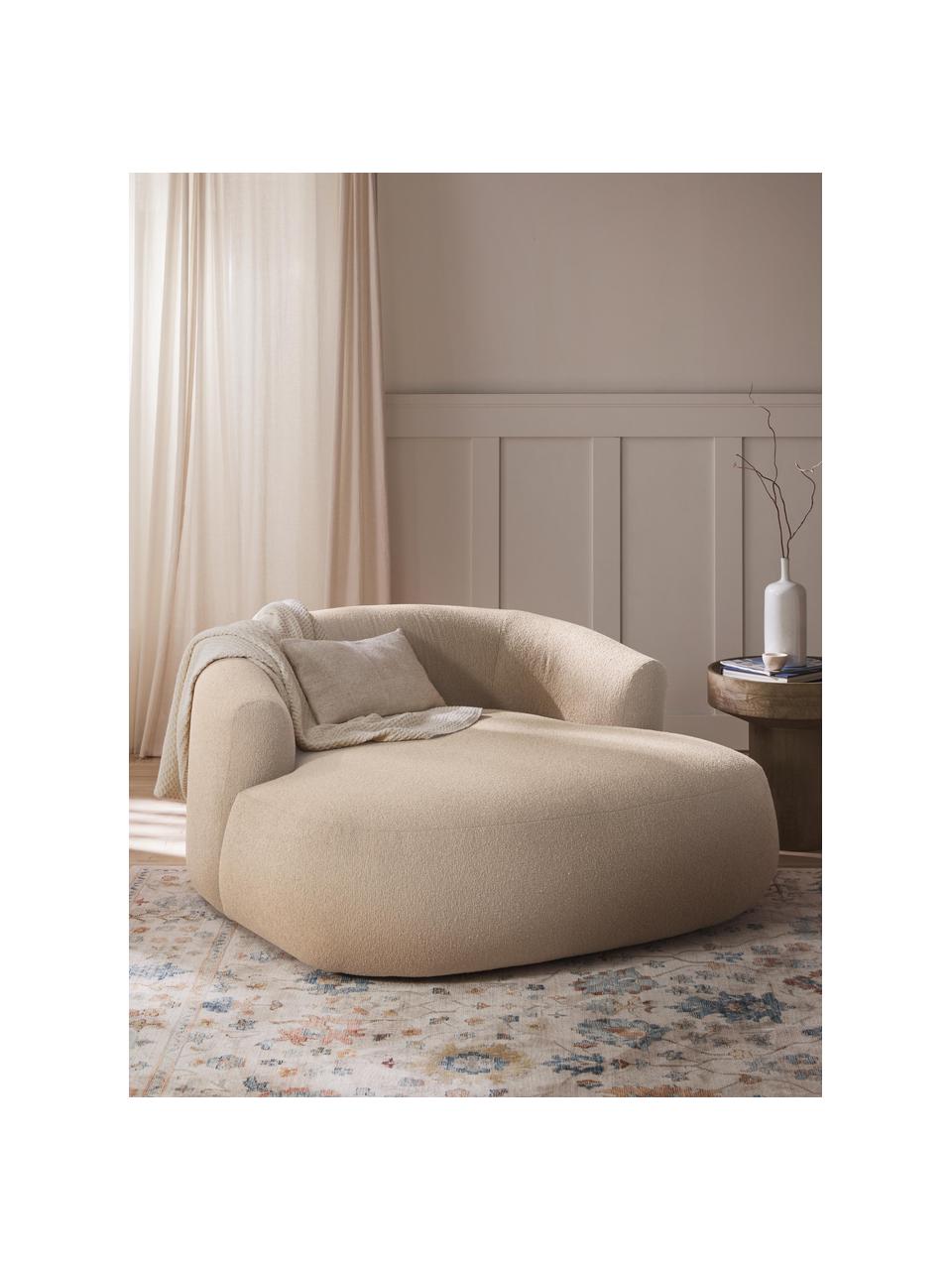 Fauteuil lounge XL en bouclette Sofia, Bouclette beige clair, larg. 140 x prof. 140 cm