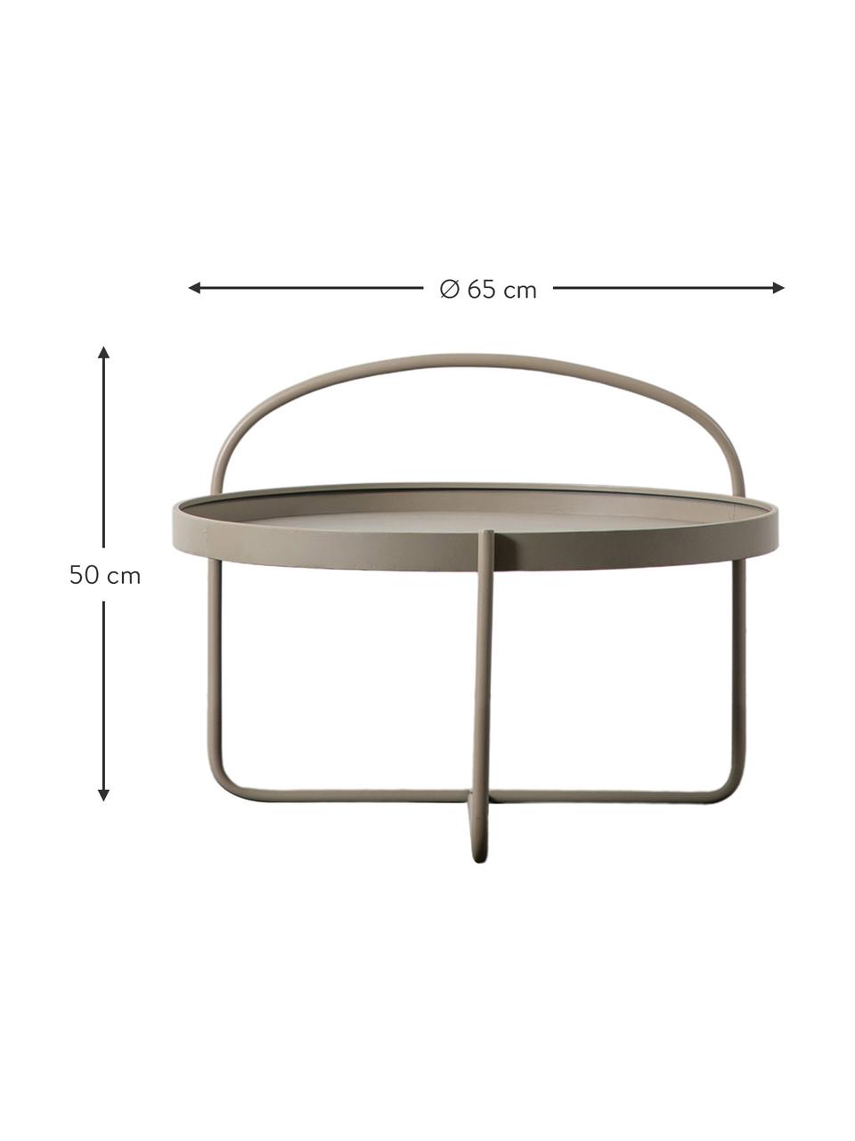 Mesa de centro redonda Melbury, Acero con pintura en polvo, Beige, Ø 65 x Al 50 cm